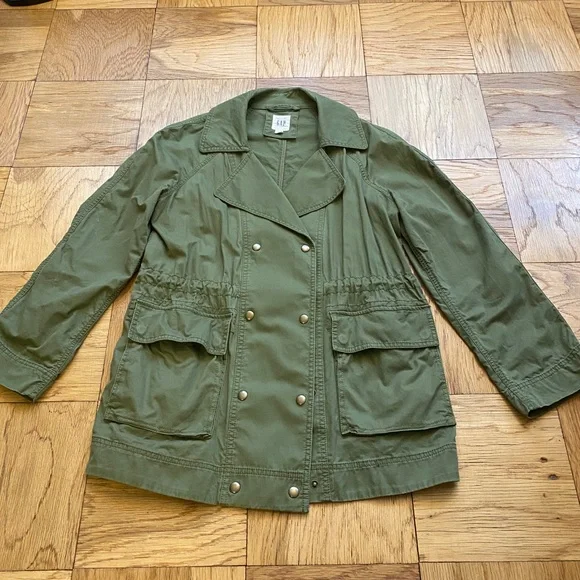 GAP Lightweight Utility Coat Jacket Army Green XS! - Picture 1 of 6